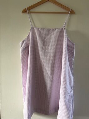 Old Navy Pink Gingham Slip Dress with Braided Straps